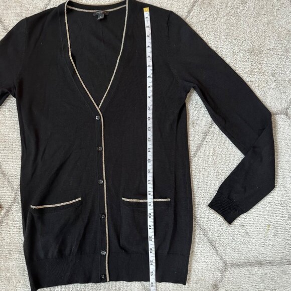 Ann Taylor Black Merino Wool V-Neck Cardigan Sz Small - Picture 4 of 11